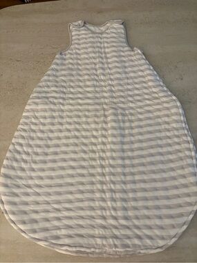Striped Baby Sleep Sack - White & Light Gray